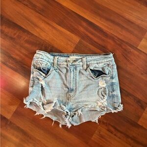 Eunina Light Blue Distressed Jean Shorts
